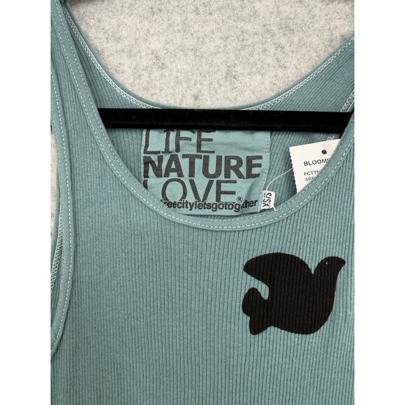 NWT FREECITY 1999 Super Vintage Surplus Blue Ribbed Tank Top Size X-SMALL - Picture 4 of 10